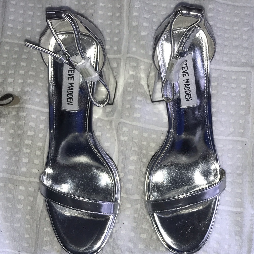 Steve Madden Metallic Silver Heels